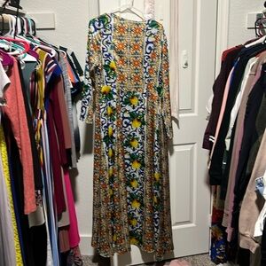 We are Leone lemon “almalfi” print robe (kimono)